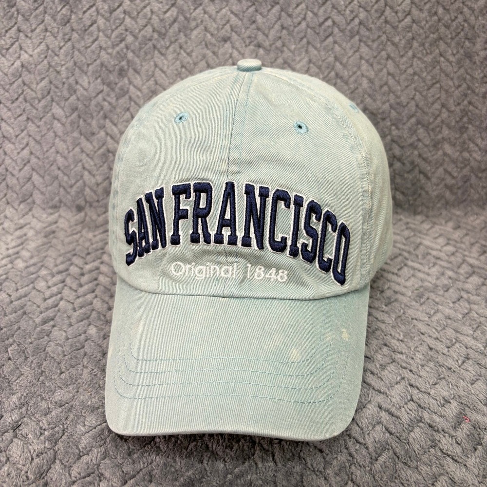 Robin Ruth San Francisco OS‎ Light Blue Washed Embroidered Baseball Hat
